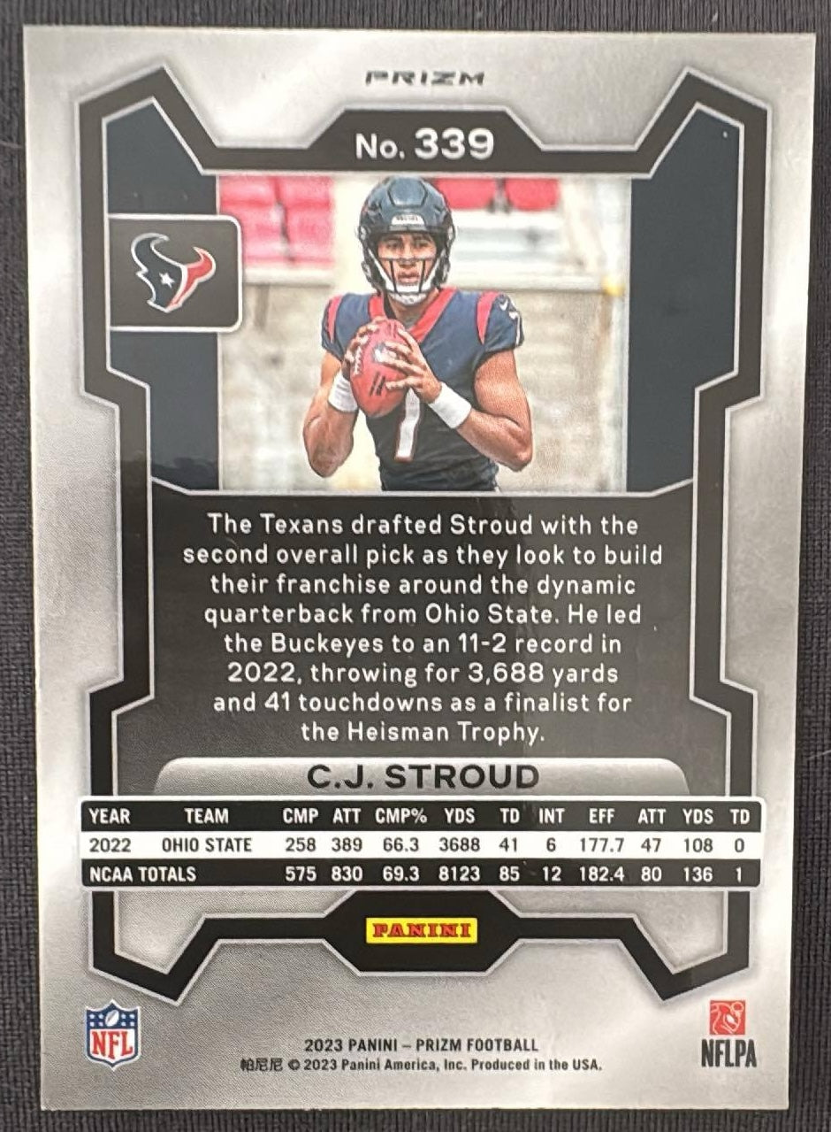 2023 prizm #339 C.J Stroud Silver Prizm
