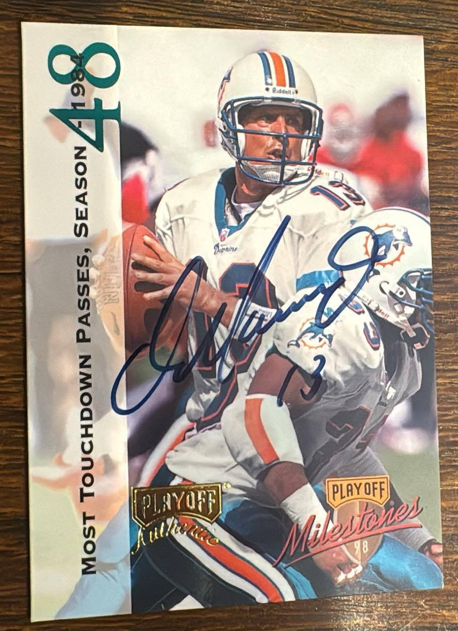 Dan Marino Autographed 1998 Playoff Milestones Card CAS
